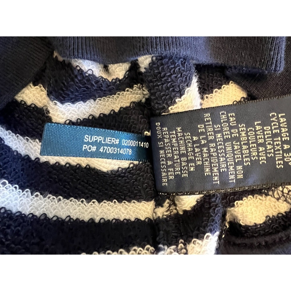 Ralph Lauren Hoodie Cotton Viscose Navy Striped Nautical Preppy Zip Up S/P - Picture 10 of 14